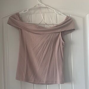 Olive & Oak Pink Off-Shoulder Crop Top